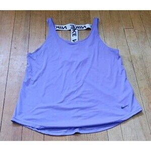 Nike Dri-Fit Women’s Purple Blue Tank Top Logo Racer Back Straps Size Large L
